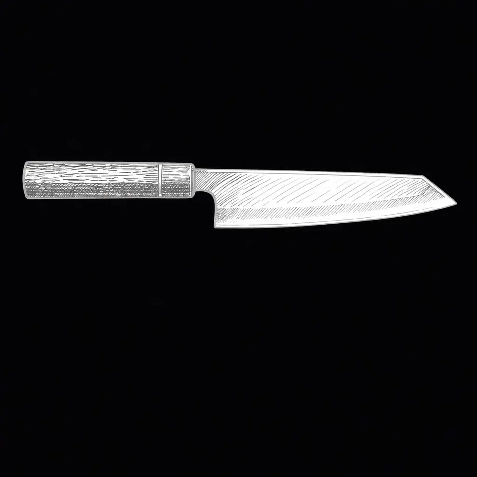 Collection de couteaux Kiritsuke japonais Yoshida en acier Damas VG-10