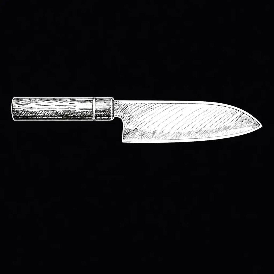 Collection de couteaux Santoku japonais Yoshida en acier Damas VG-10