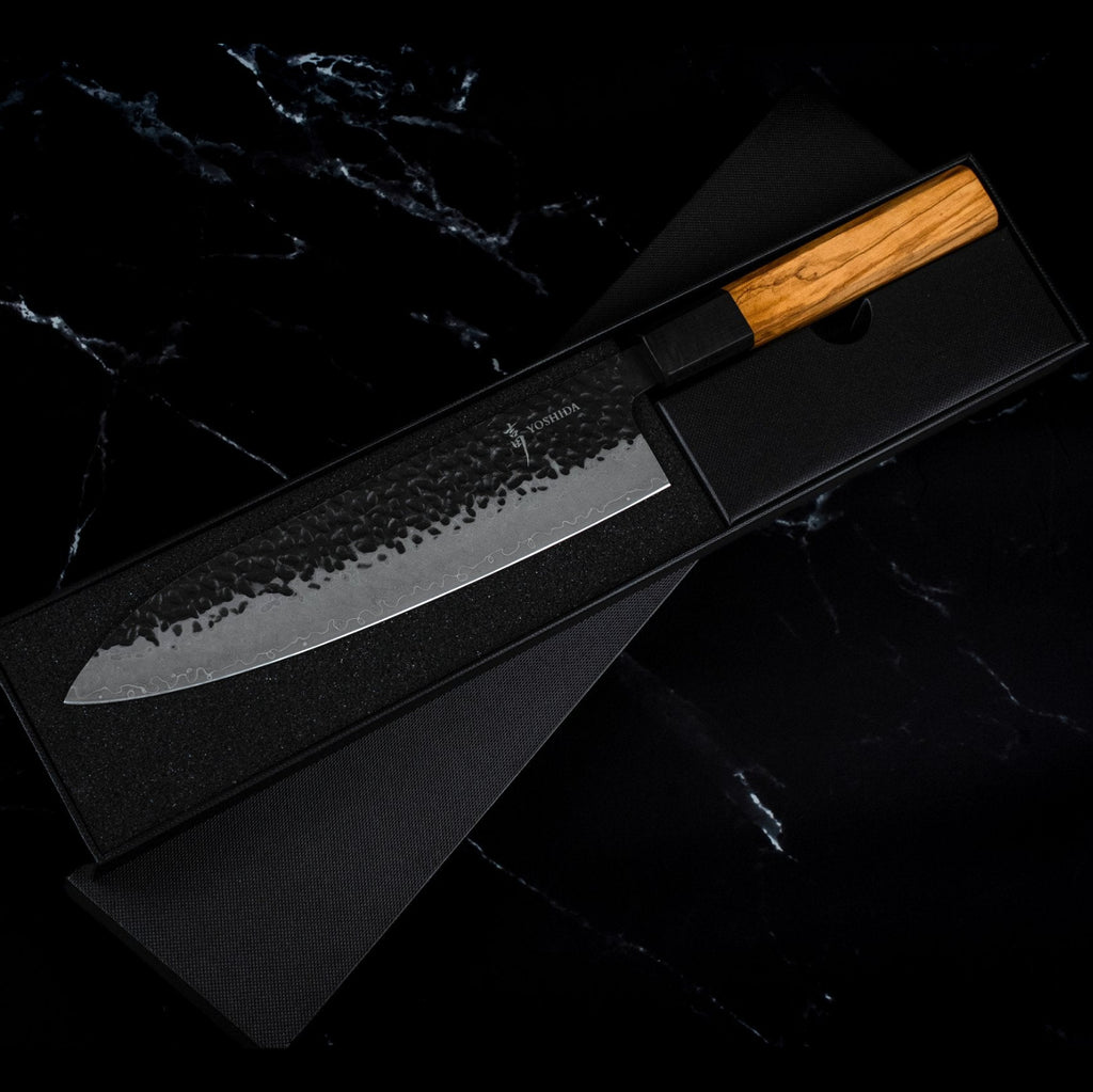 Couteau Gyuto 20 cm – Damas VG-10 et Bois d’Olivier Yoshida