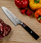 Couteau Santoku 18 cm – Damas AUS-10 Bois Noir Yoshida