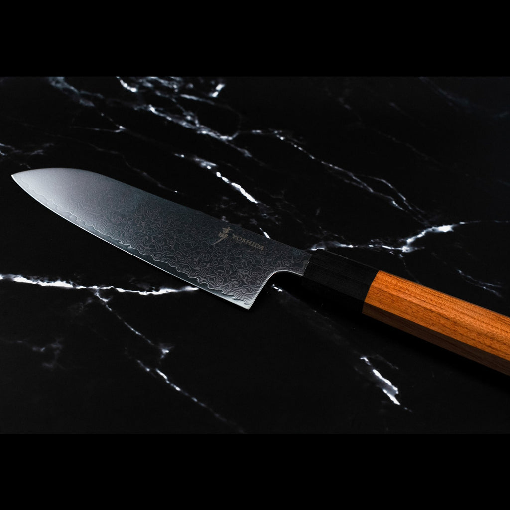 Couteau Santoku 17 cm – Damas Aus-10 Bois de Rose Yoshida