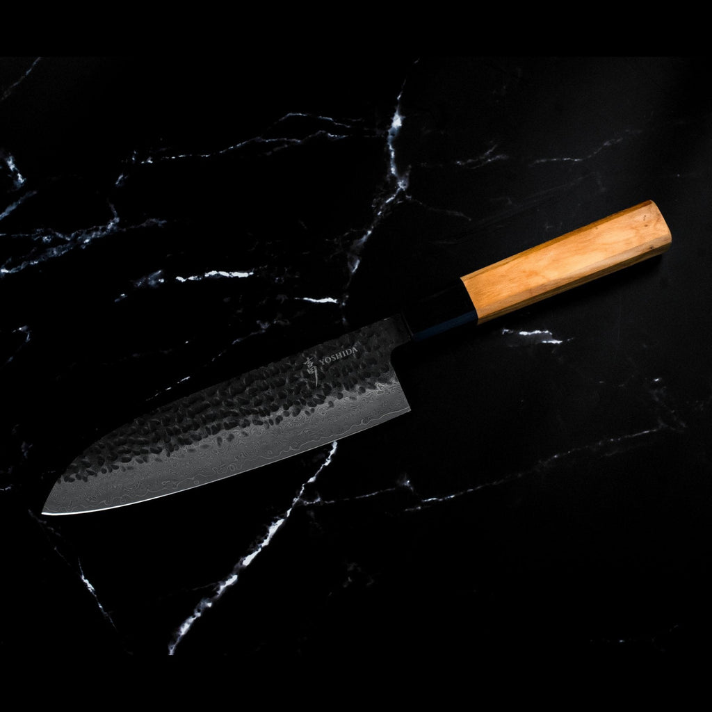 Couteau Santoku 18 cm – Damas VG-10 Bois d’Olivier Yoshida